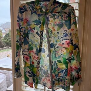 J. McLaughlin Multicolor Floral Button Down Shirt